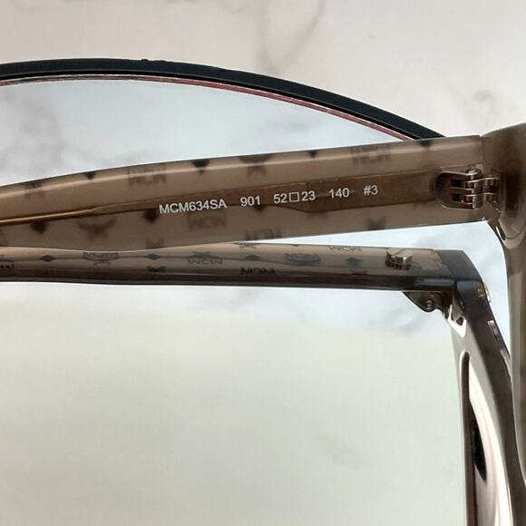 MCM Visetos Monogram Square Sunglasses with Cognac Hard Case NWOT - Picture 8 of 9